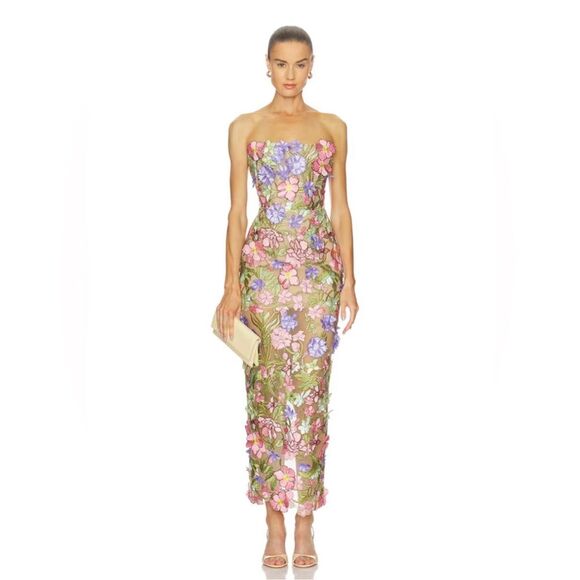 Bronx and Banco Dresses & Skirts - Bronx and Banco Strapless Floral Dress in Pink, Purple, Green